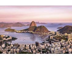 Papier Peint poster panoramique BAIE DE RIO 4 x 2,70 m | Déco et photo murale XXL Qualité HD Scenolia