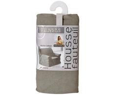 Soleil dOcre 111032 Panama Housse de Fauteuil en Coton 90 x 60 x 90 cm,Gris