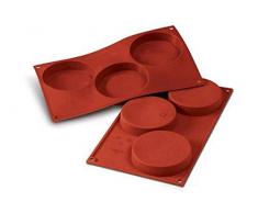 Silikomart 20.042.00.0060 SF042 Moule Forme Disque Biscuits 3 CavitÃ©s Silicone Terre Cuite