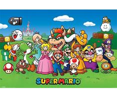 Super Mario caractÃ¨res Maxi poster, bois, Multicolore