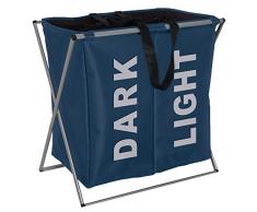 Wenko 3440022100 Panier Ã Linge Duo Bleu FoncÃ© Amovible 120 L