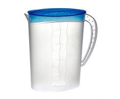 keeeper Carafe avec Couvercle, 2 L, 9,5 x 18,5 X 24,5 cm, Sara, Bleu/Transparent