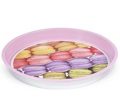 Home Plateau Rond, Motif Candy, 33 cm, Métal, Multicolore
