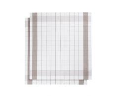 De Witte Lietaer 200065 Mixte Lot de 2 Torchons Lin/Coton Marron 68 x 68 cm