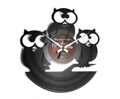 Disc O Clock DOC004 Pendule Disque 33 Tours Tre Civette Sul Como Noir