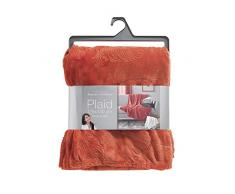 douceur dintÃ©rieur plaid 125x150cm relief ikaplume terracotta