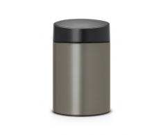 Brabantia 483141 Poubelle Slide Bin Acier Platinum 5 L 22 x 32,5 cm