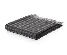 biederlack Britta Plaid Couvre-lit en Pure Laine, Vichy-Flow Anthracite/Gris, 130Â x 170Â cm