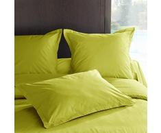 Vent du sud TOMANOIRAN Manoir Taie dOreiller Unie en Coton Percale Anis 65 x 65 cm