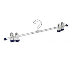Wenko 10530211100 Cintres Ã Pinces Snap 40 Lot de 2 Cintres pour VÃªtements, Crochets Rotatifs, Clips Coulissants, MÃ©tal, Plastique, 40 cm, Bleu FoncÃ©