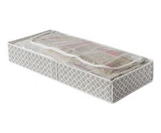 COMPACTOR Housse de Rangement Extra Plate Dessous de Lit Anti-Poussière, Taupe, Polypropylène et EVA, 45 x 108 x H. 15 cm, RAN7468