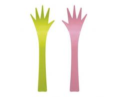 Zak Designs 2173-0421 Couverts à Salade Petites Mains 32 cm Opaque Kiwi, Plastique, Vert/Rose, 45x35x25 cm