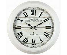 Ceanothe 17015 Scottish Horloge MÃ©tal Blanc 47 cm