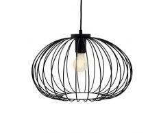 Briloner Leuchten lampes suspension, lampe suspension 1 flamme, lampe suspension rÃ©tro/vintage, Acier noir, 1x E27, max. 60 Watt, noir, 400x400x1200mm (LxLxH)