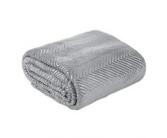 Couvre-lit Eurofirany - Motif géométrique - en Flanelle - Ãlégant et Glamour - pour Chambre à Coucher, Salon, Chambre damis, Lounge - Argenté - 200 x 220 cm