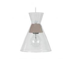 Tosel 16778 Suspension 1 LumiÃ¨re, Verre/, E27, 40 W, Transparent, 20 x 80 cm