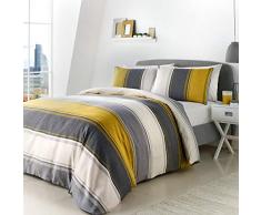 Fusion Home Furnishings Betley Parure de lit, 52% Polyester 48% Coton, Ocre, Super King