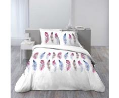 Ligne Douceur Parure de Couette, Coton, Multicolore, 220x240 cm