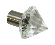 GARDINIA Embouts pour tringle Ã rideau, 2 embouts diamant, SÃ©rie Chicago, MÃ©tal, Effet inox, DiamÃ¨tre: 20 mm