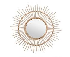 Dcasa Miroir Mural en Bambou pour décoration de la Maison Unisexe Adulte, Couleur Unique