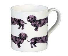 Lisa Bliss Graduate Collection Tasse en Porcelaine Anglaise Motif Teckel Rose 8,2 cm 275 ML
