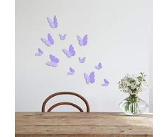 Walplus Autocollant Mural Lavande 3D Papillons Amovible Auto-AdhÃ©sif Mural Art Stickers Vinyle Maison DÃ©coration DIY Salon Chambre Bureau DÃ©cor Peint Enfants Chambre Cadeau