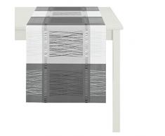 Apelt Chemin de Table, Polyester, Gris/Blanc, 44Â x 140Â x 0,5Â cm
