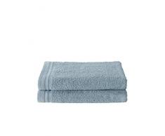 De Witte Lietaer 199538 Wellness Lot de 2 Draps de Douche Coton Bleu 70 x 140 cm