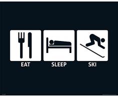 empireposter â Eat, Sleep â Ski â Taille (cm), env. 50 x de 40 â Mini Poster