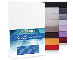 DecoKing Spannbettlaken Drap Housse, Microfibre, WeiÃ, 80x200-90x200