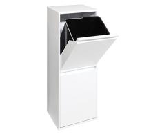 ARREGUI Poubelle conteneur M262430-2 Compartiments Blanc écologique.