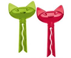 Koziol for friends 5315001 Pince pour Pochette, Plastique, Vert Olive/Rouge Transparent, 1,5 x 4,5 x 8,6 cm