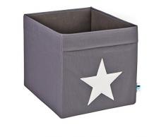 STORE.IT 753689 Grande Boite de Rangement avec Motif détoile Blanche Gris