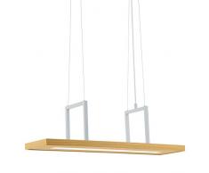 Eglo Lampe suspension, bois, 13.6 W, érable/Blanc, 80 x 20 x 130 cm