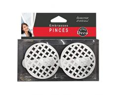 douceur dintérieur 2 embrasses pince (0)7cm metal peint rondoline blanc