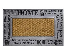 Hamat Paillasson Kerala en Coco et Cadre de Caoutchouc Couleur MÃ©tal pour IntÃ©rieur et ExtÃ©rieur, 45X75 Cm