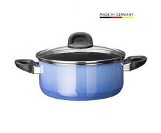 Silit Modesto Line Faitout 24 cm, couvercle en verre, casserole 4,4 L, céramique fonctionnelle Silargan, casserole à induction, bleu