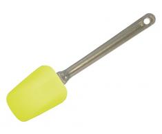 silikomart 70.054.60.0001 CuillÃ¨re avec Manche en Plastique Transparente et Spatule en Silicone, Jaune, 1 x 5,5 x 23,5 cm