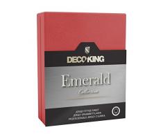 DecoKing Spannbettlaken Jersey Drap Housse, Coton, Rot, 100x200-120x200 + 40 cm