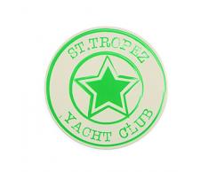 VILLA DESTE Home Yacht Star Dessous de Plat Rond en Céramique, et Cork-Multicoloured, 16 x 16 x 1 cm