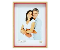Deknudt Frames S40BH4 Cadre Photo Naturel avec Filet Rouge 10 x 15 cm