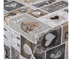 Venilia Nappe Love in The Air Linge de Table Toile cirée Maintenance réduite hydrophobes, Polyester, PVC, ovales, 140 x 200 cm, 55021, 140 x 200 cm