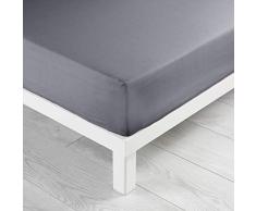 douceur dintÃ©rieur drap housse 2 personnes 180x200 cm lina gris souris