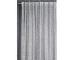 GARDINIA Rideaux Ã Passants CachÃ©s et Rubans Fronceurs, Voilage Opaque, Jaquard-Voile, Gris, 140 x 245 cm