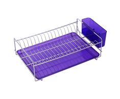 Sauvic 91028 Ãgouttoir Ã Vaisselle Inoxydable avec Plateau en Violet-Plat, INOX