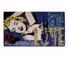 Young Generation YH 101354 Shoe Max Paillasson en Fibre de Noix de Coco avec Dessous antidérapant en PVC Motif Marilyn Monroe Multicolore 74 x 44 cm