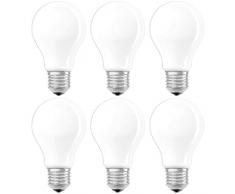 Osram Ampoule LED Filament, Forme classique, Culot E27, Dimmable, 5W Equivalent 40W, 220-240V, dépolie, Blanc Chaud 2700K, Lot de 6 pièces