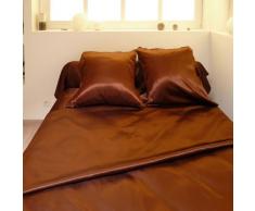 zzz 635063 Parure Housse de Couette Satin Chocolat
