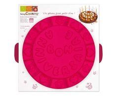 ScrapCooking 3003 Moule CrÃ©atif - Bon Anniversaire, Silicone, Rose, 32 x 31 x 8 cm