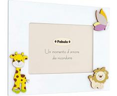 Fabula Cadre de Table laquÃ© avec Applications en Bois Naturel Girafe Diella Foresta pour Photo 13 x 18 cm Horizontale, Multicolore, 13 x 18 cm